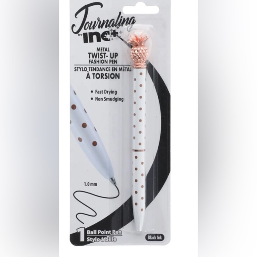 2 retractable tip fast-drying non-smudge ink pineapple Journaling ballpoint new